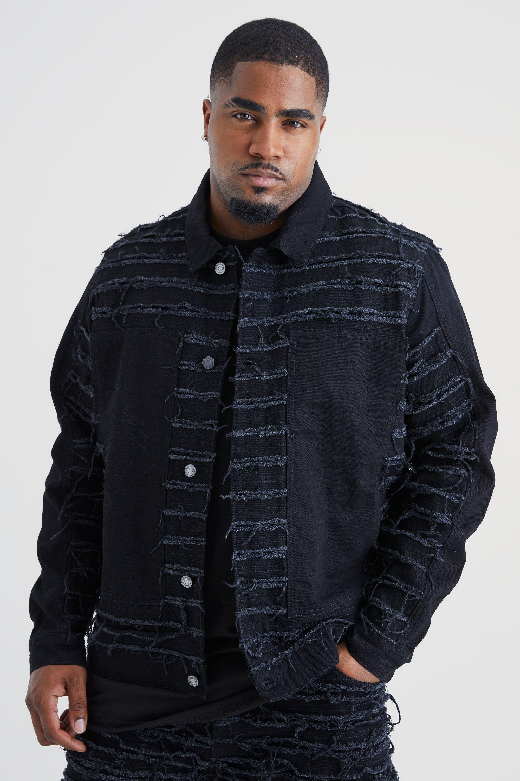 Boohooman black clearance denim jacket